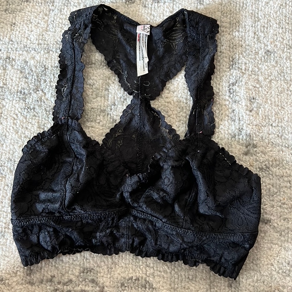 Free People Black Lace Bralette